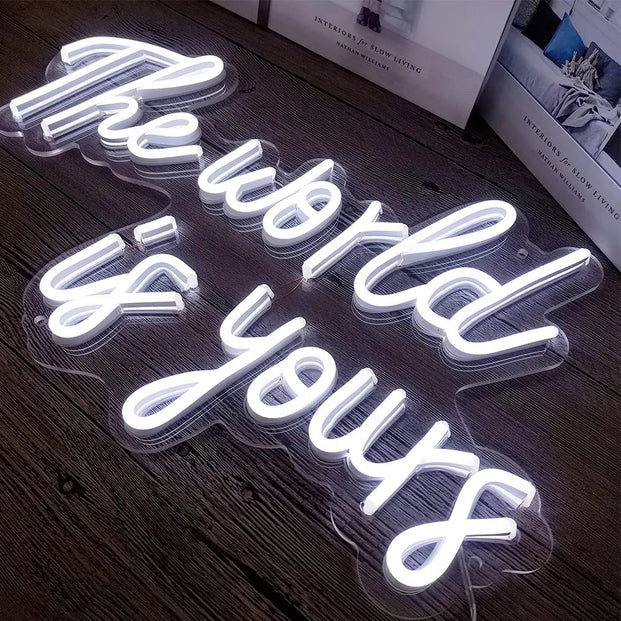 The world is yours neon sign