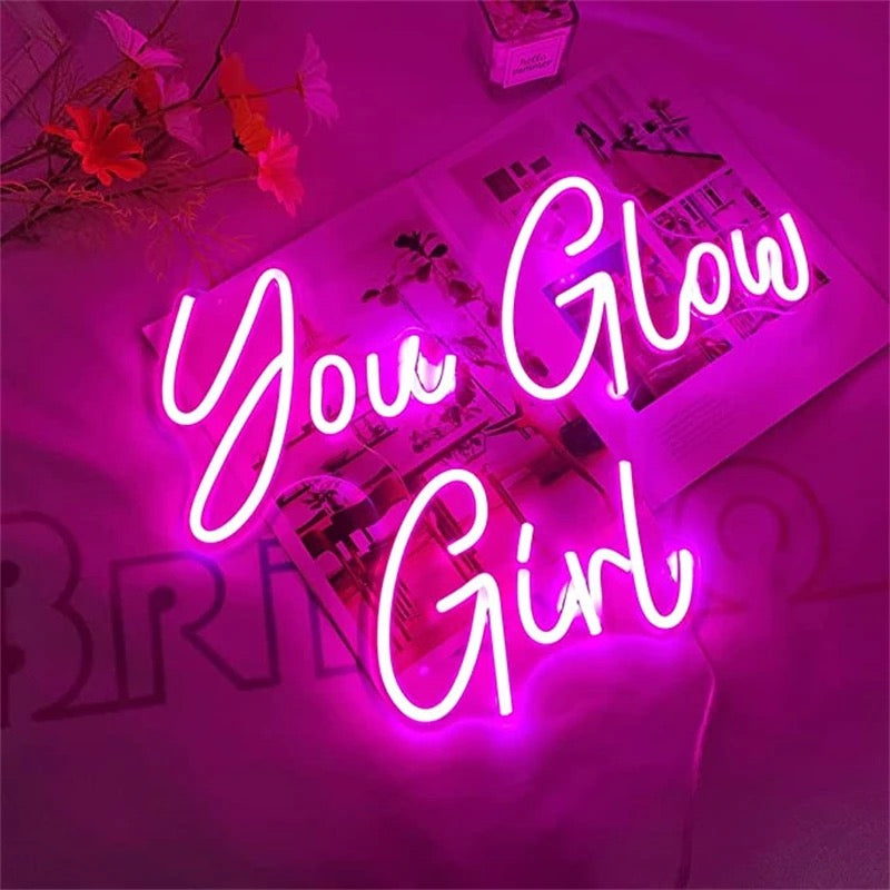 You glow girl neon sign