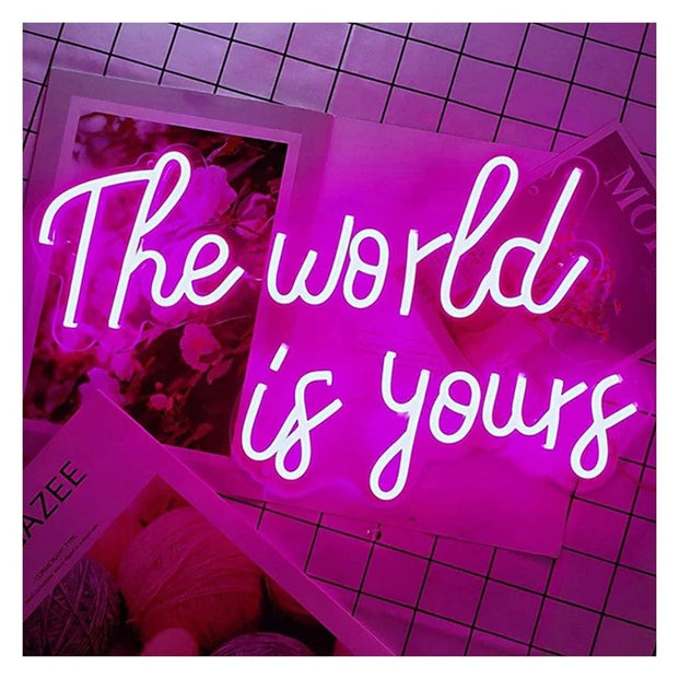 The world is yours neon sign
