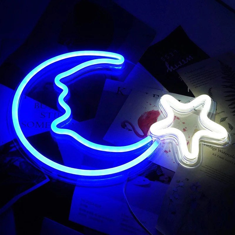 Moon Shaped Neon Light