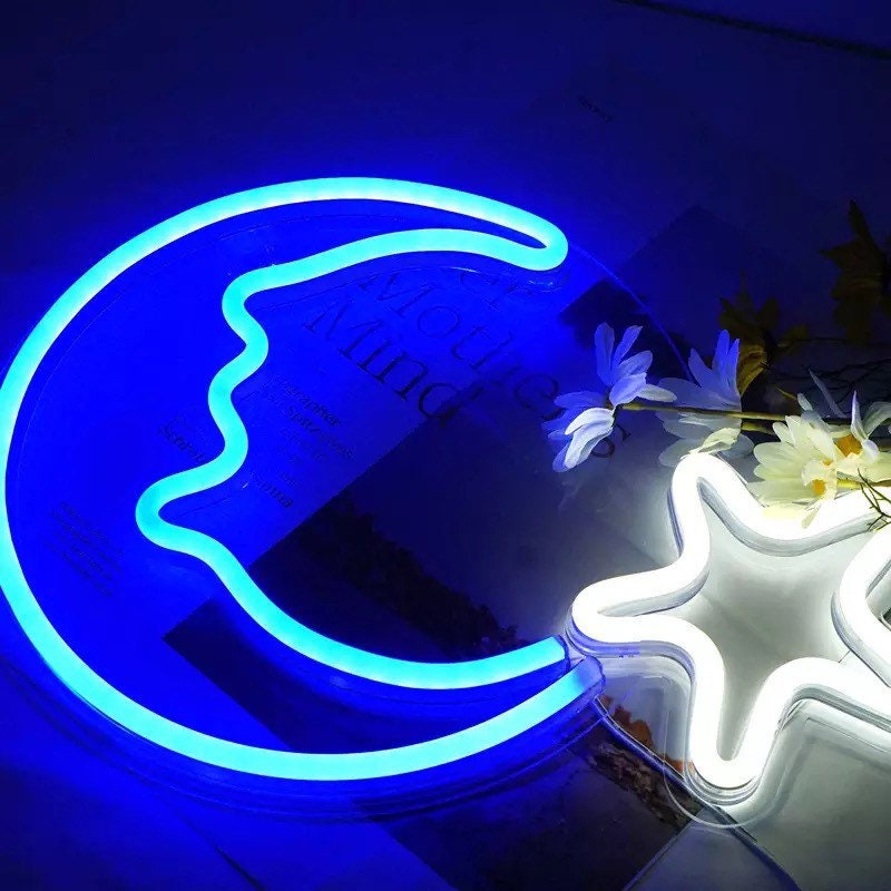 Moon Shaped Neon Light