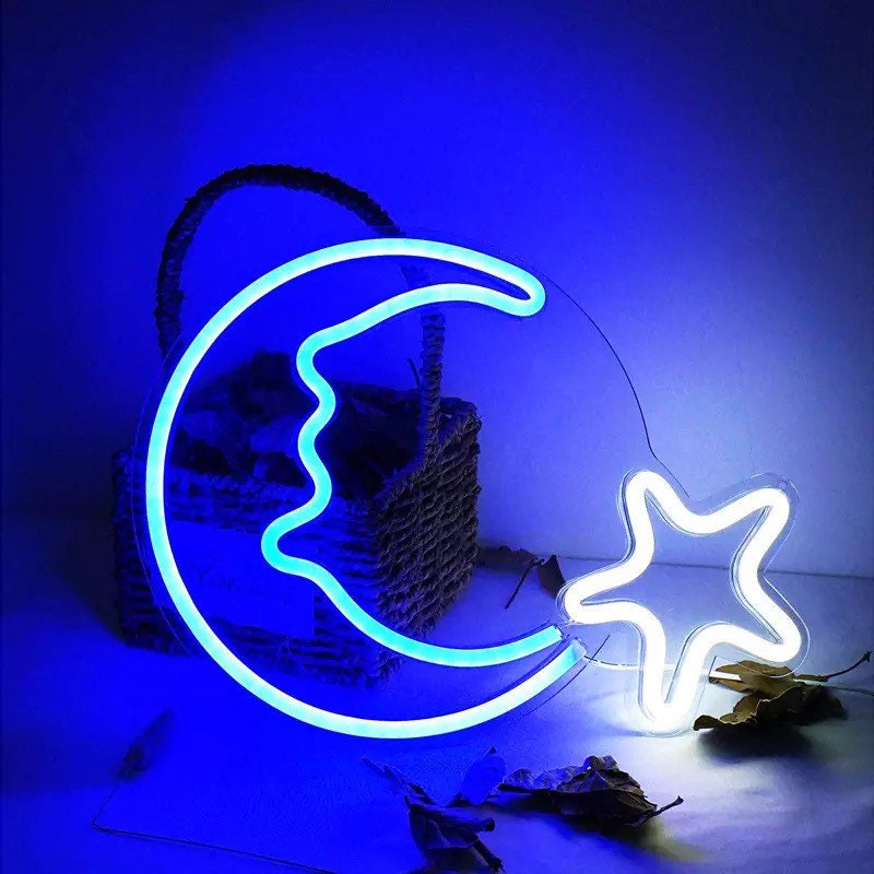 Moon Shaped Neon Light