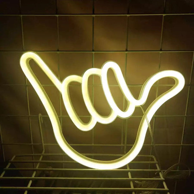 Peace Gesture Neon