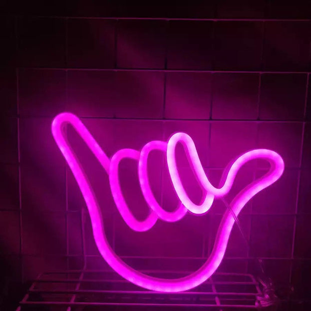 Peace Gesture Neon