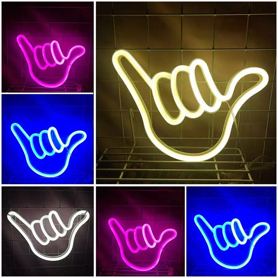 Peace Gesture Neon