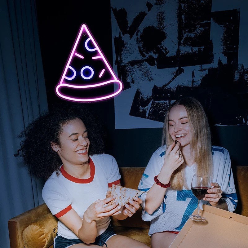 Neon Sign Pizza Hamburger