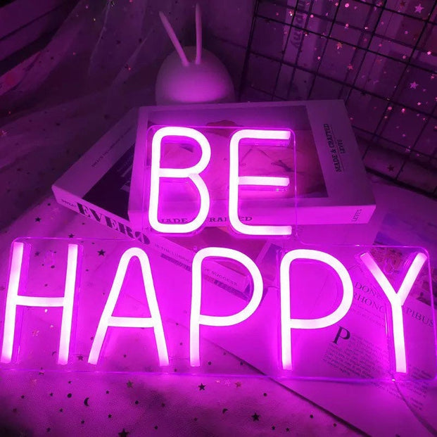 Be Happy Neon Sign