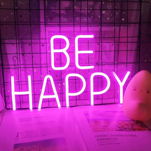 Be Happy Neon Sign
