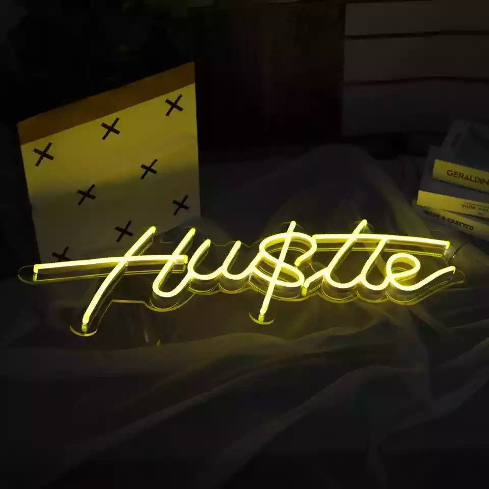 Hustle neon sign