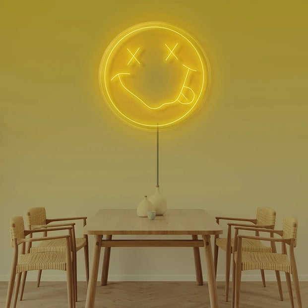Smiley face neon sign