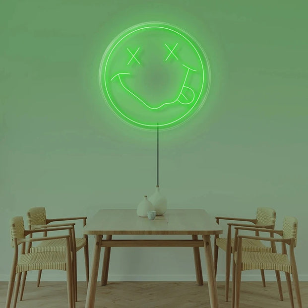 Smiley face neon sign