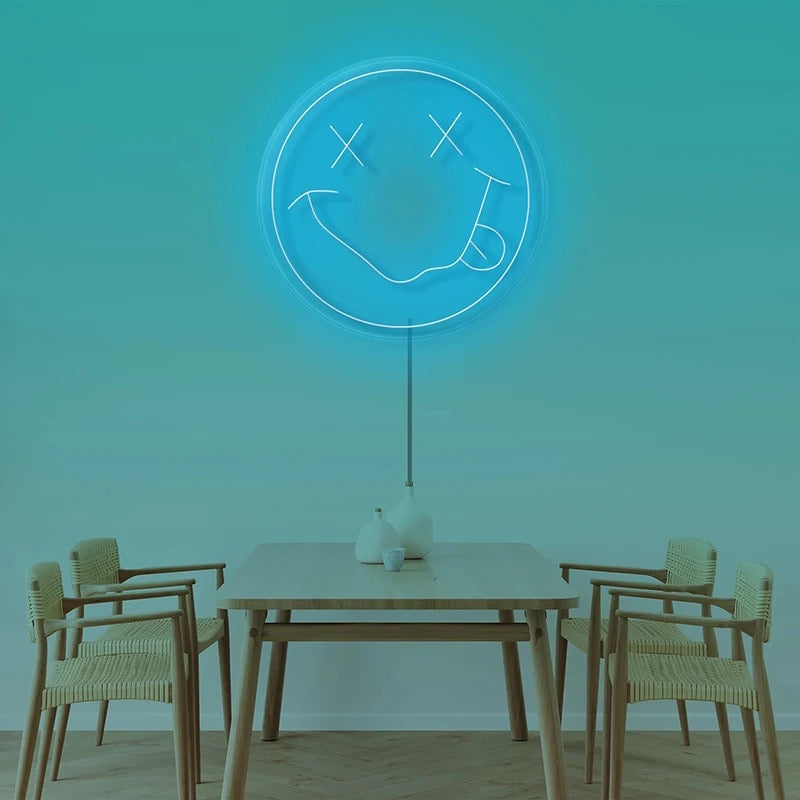 Smiley face neon sign