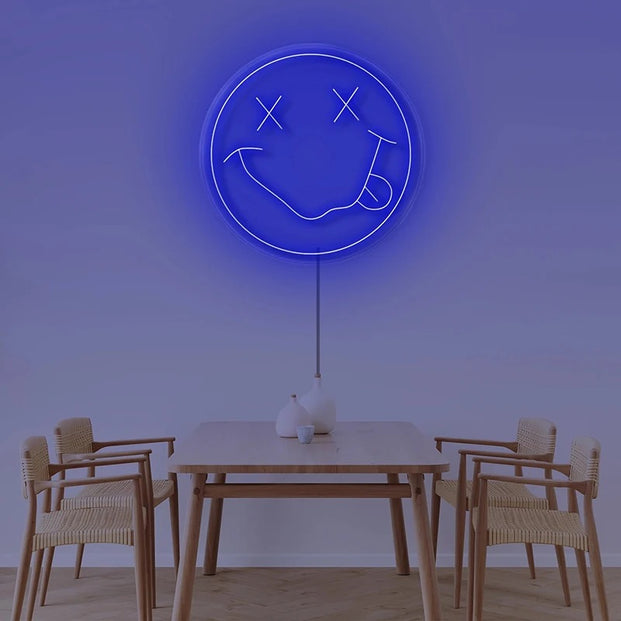 Smiley face neon sign