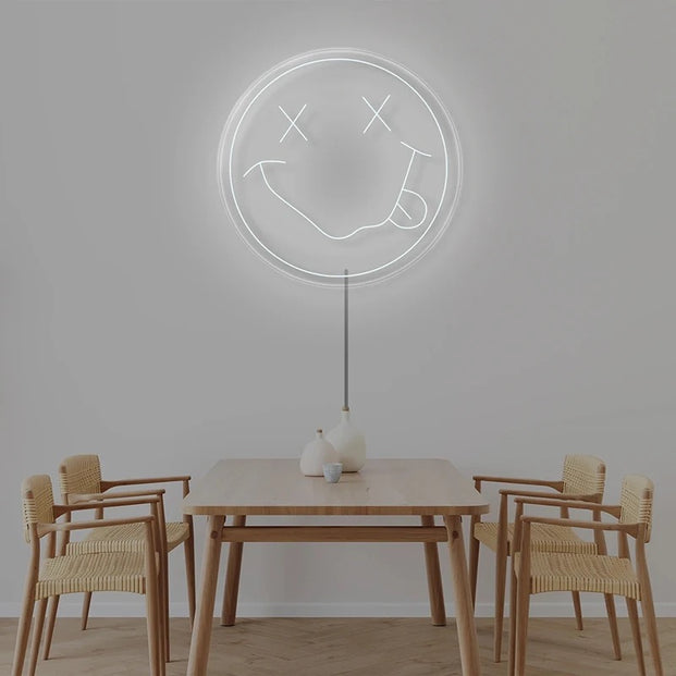 Smiley face neon sign