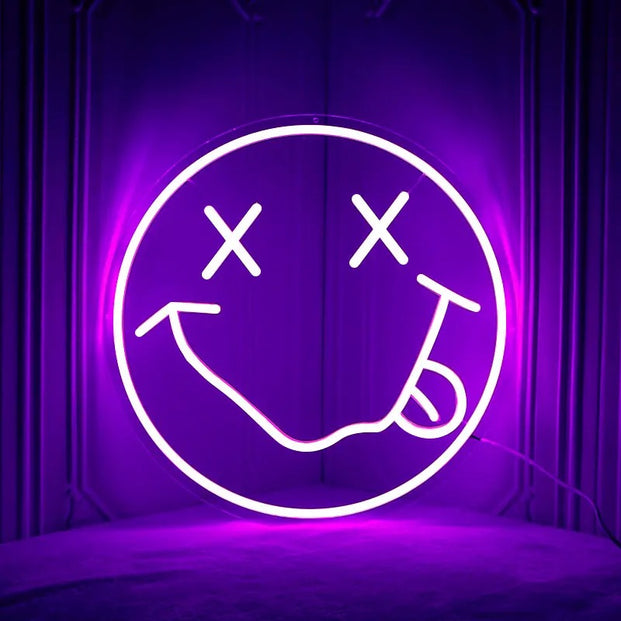 Smiley face neon sign