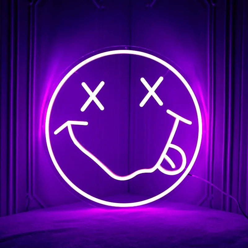 Smiley face neon sign