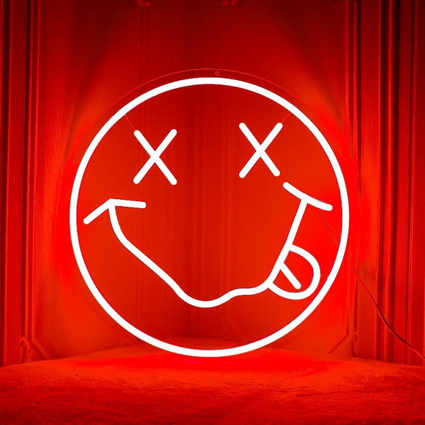 Smiley face neon sign