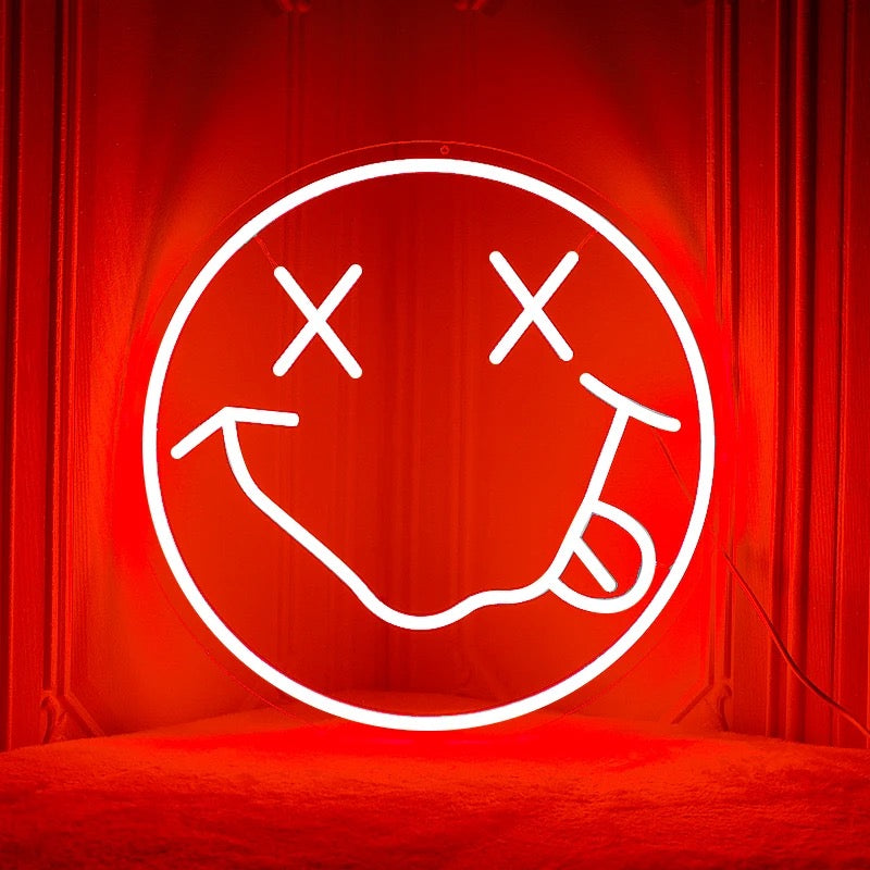 Smiley face neon sign