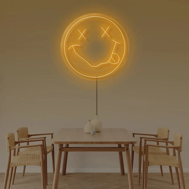 Smiley face neon sign