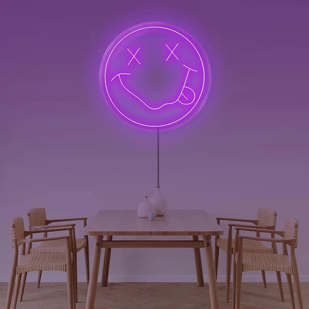 Smiley face neon sign